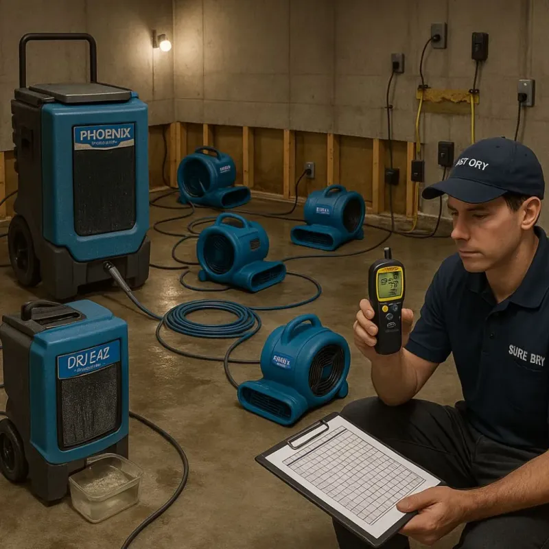 Structural Drying and Dehumidification process in Mullins, SC
